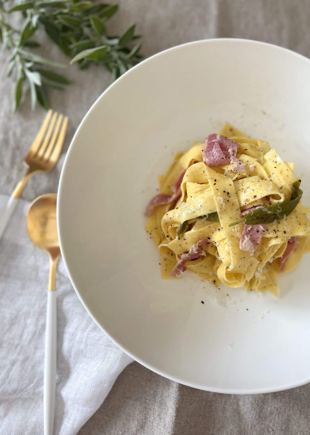 Tagliatelles Jambon Et Beurre De Sauge Leslie En Cuisine